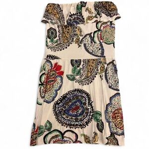 Glam Strapless Paisley Print Dress